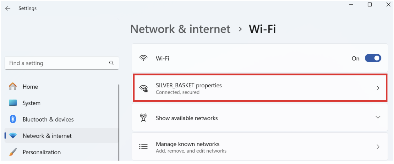 Click on your network connection
